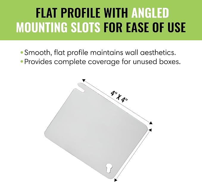 Select 10 Pack Blank Cover 4" Square Plaster Ring Mud Ring, Wall Plate Cover - Image 4