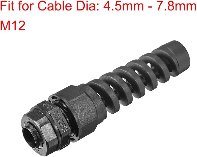 uxcell M12 Cable Gland Waterproof IP68 Nylon Joint Adjustable Locknut - Image 2