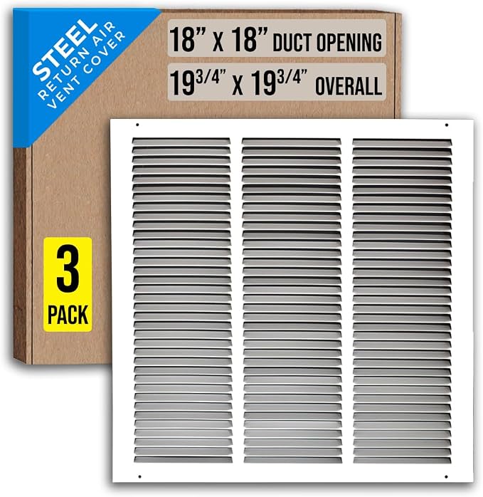 Fits 18x18 Duct Opening | Steel Return Air Grille by Handua | Vent Cover Grill by Handua