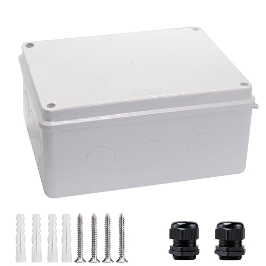 Junction Box, Reserved Holes Electrical Boxes Waterproof IP65 ABS Plastic by LuSumtly