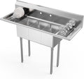 ROVSUN Commercial Sink, Stainless Steel Sink by ROVSUN