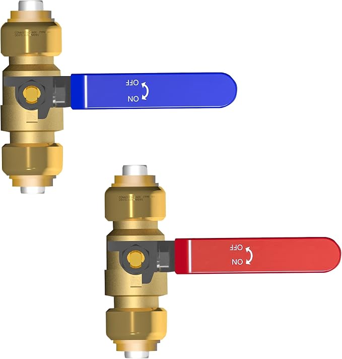 Hourleey 2 Pieces 1/2 Inch Push-Fit Full Port Ball Valve - Image 5