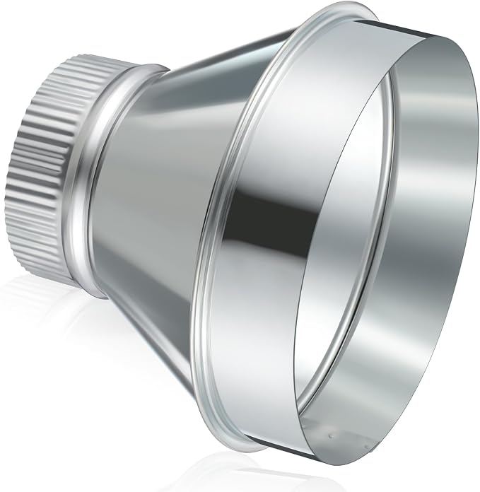 1 Pcs 7 Inch to 4 Inch Duct Reducer Increaser | Galvanized Steel Air Duct by Otoolling