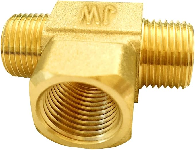 Joywayus Brass Pipe Fitting Barstock Street Tee T 3 way NPT 3/8" Male × 3/8" - Image 5