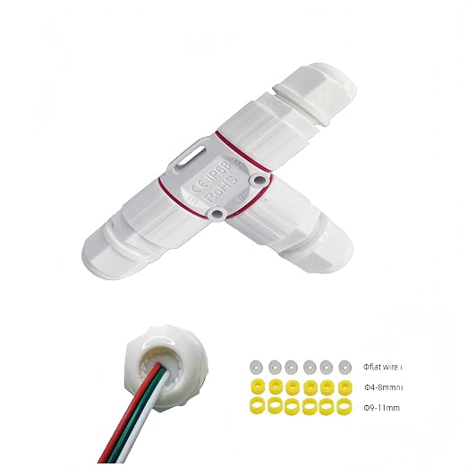 T-Type Waterproof Cable Connectors, 3 Way IP68 Waterproof Electrical Junction - Image 8