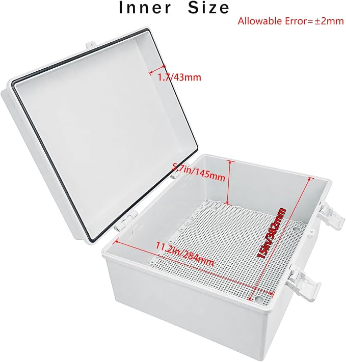 Junction Box, Hinged Grey Cover IP67 Waterproof ABS Project Box - Image 3