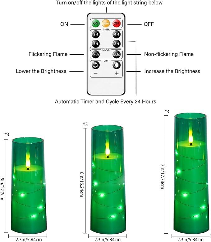 Nimiko Flickering Flameless LED Candles, Battery Operated Candles 9 Pcs - Image 2