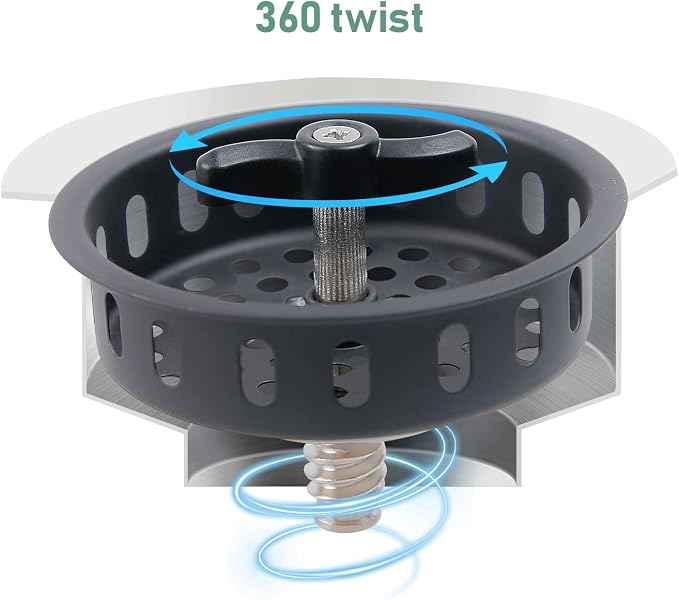 Black Kitchen Sink Drain Assembly - Image 3