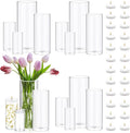 Set of 16 Pcs Glass Cylinder Vases by PNJHDZ