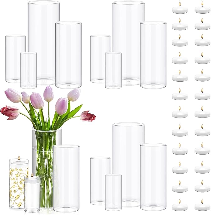 Set of 16 Pcs Glass Cylinder Vases by PNJHDZ