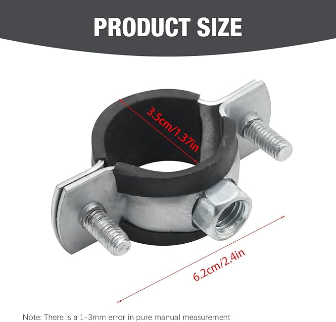 VIKKSAER 10Pcs Adjustable Pipe Bracket Clamp, Pipe Clamp Split Ring Hanger - Image 4