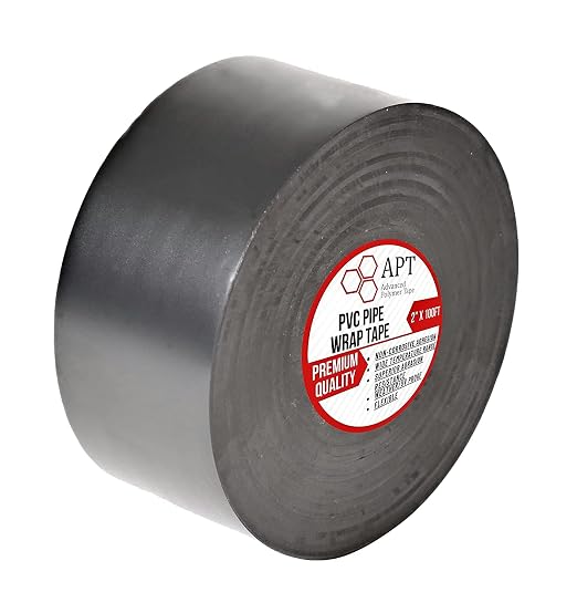 APT, 10 Mil Weatherproof Black PVC Pipe Wrap Tape by APTAdvancedPolymerTape
