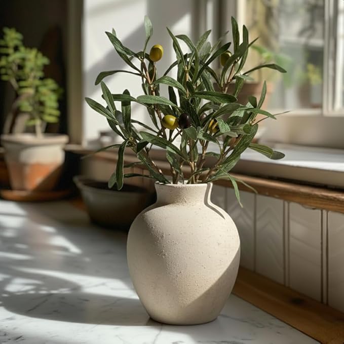 SIDUCAL Ceramic Decorative Flower Vase | 6 Inch Pottery Rustic Farmhouse Boho - Image 6