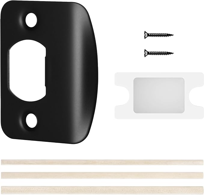 Door Strike Plate 2-1/4"x1-3/4" Matte Black Standard Door Lock Strike Plate | by BonKuDoo