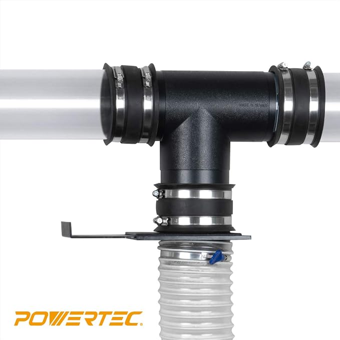 POWERTEC 70107V 4" T-Fitting for Dust Collection Hose, 1 PK - Image 3