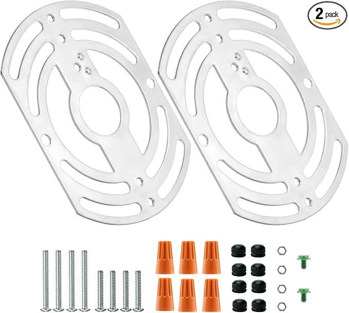 2 Pack Universal Light Fixture Mounting Bracket, 4 Inches Diameter Steel by Armiika