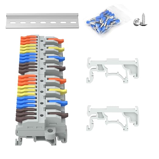 2Pcs Lever Wire Connectors, 4 in 12 Out, 0.7-2.5 mm² | Quick Wiring DIN by GUETNEU