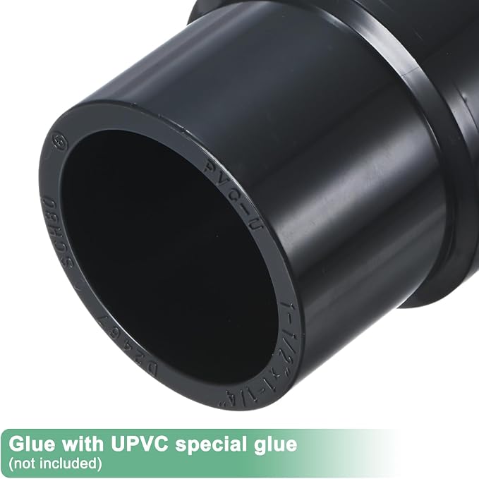 M METERXITY 4-Pack UPVC Reducer Pipe Fitting, 1-1/2"x1-1/4" Reducing Coupling - Image 4