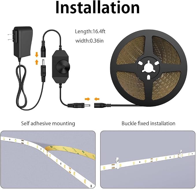 Warm LED Strip Lights, Onforu16.4ft Dimmable Strip Lighting, 3000K 5m 12v Tape - Image 7