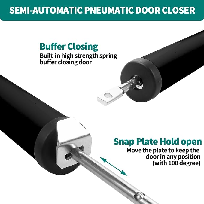 2 PCS Screen and Storm Door Closer Kit, Heavy Duty Pneumatic Screen and Storm - Image 4