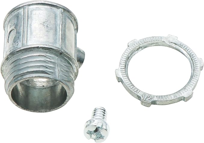 25 Pieces 1/2" EMT Connectors, Set Screw Type Zinc Die-Cast Conduit Fitting - Image 4