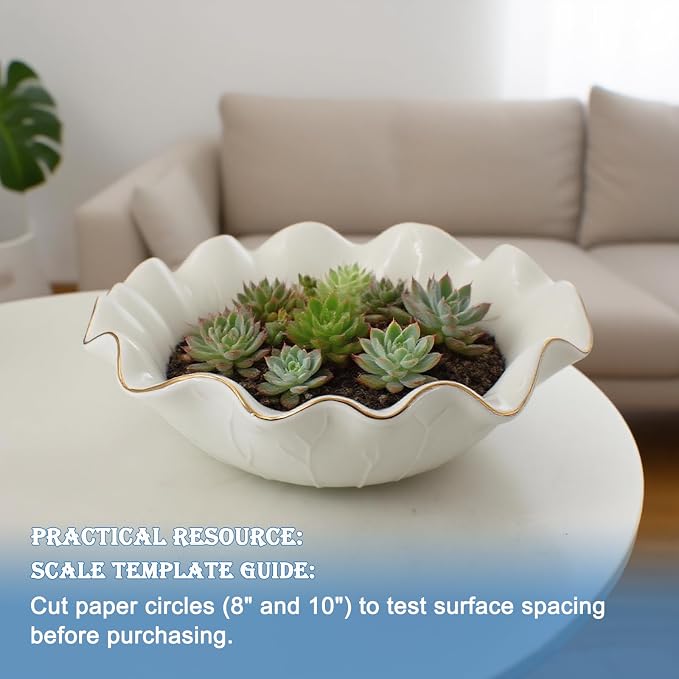 10" Large White Ruffle Lotus Design - Image 4