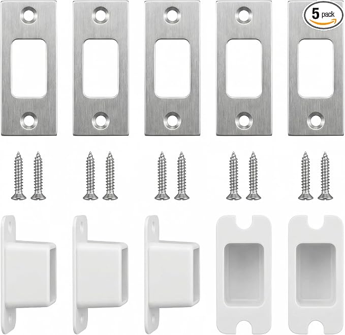 5 Pack Deadbolt Strike Plate, Stainless Steel Door Strike Plate, 2-3/4" | by Unknown