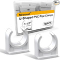 30PCS 40mm PVC Pipe Clamps, U-Shaped Pipe Clips by Mrosnail