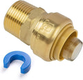 1" PTC to 1" NPT Male Adapter Push-Fit, Push to Connect Brass Plumbing Fitting by KAINGA