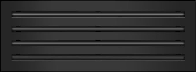 BUILDMART - 22x8 Modern AC Vent Cover - Decorative Black Aluminum Air Vent - by TexasBuildmart