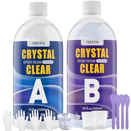 68OZ Crystal Clear Epoxy Resin Kit, Self Leveling, No Bubbles, Not Yellowing by Unknown
