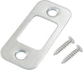 Brushed Nickel Deadbolt Strike Plate, Round Corner, Door Latch Strike Plate by Unknown