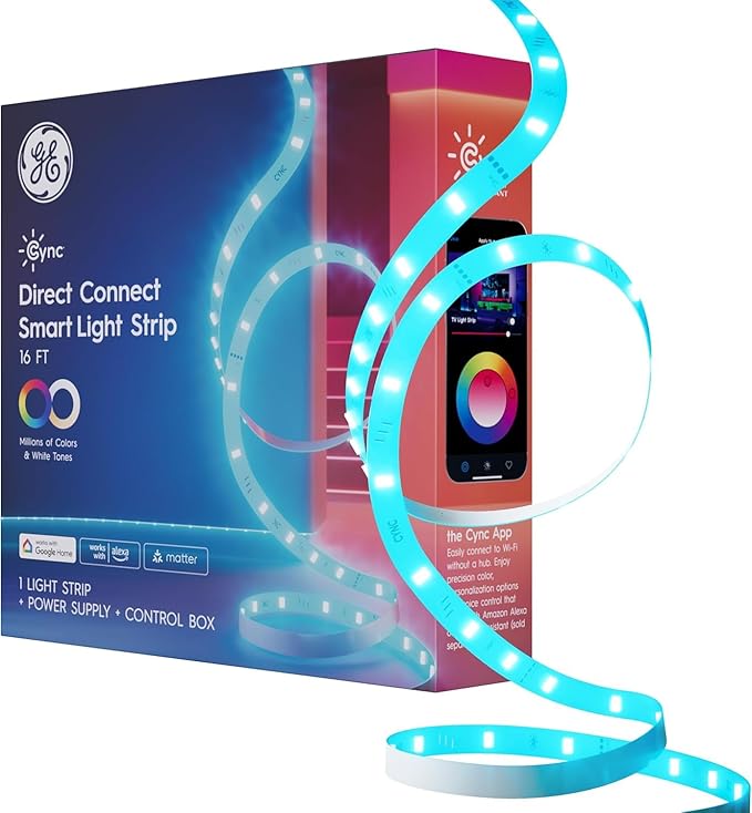 Cync GE Smart Color Changing LED Strip Lights, 16 Ft | Matter compatible by CYNCSmartHome