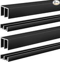 2 Set 3 ft Black Aluminum Sliding Door Track Set by Landical