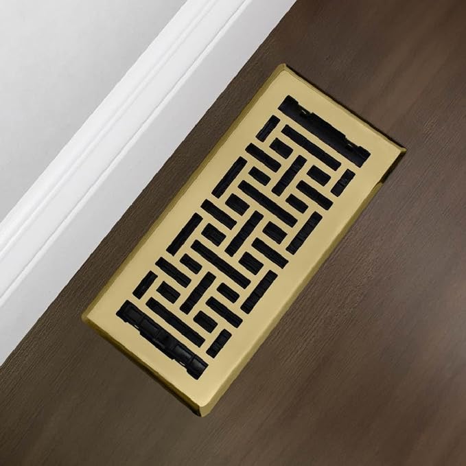 Decor Grates AJH410 Oriental Floor Register, Bright Brass - Image 10
