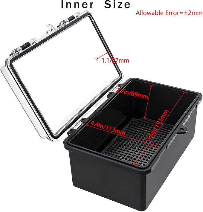Junction Box, Hinged Black Clear Cover IP67 Waterproof ABS Project Box - Image 3
