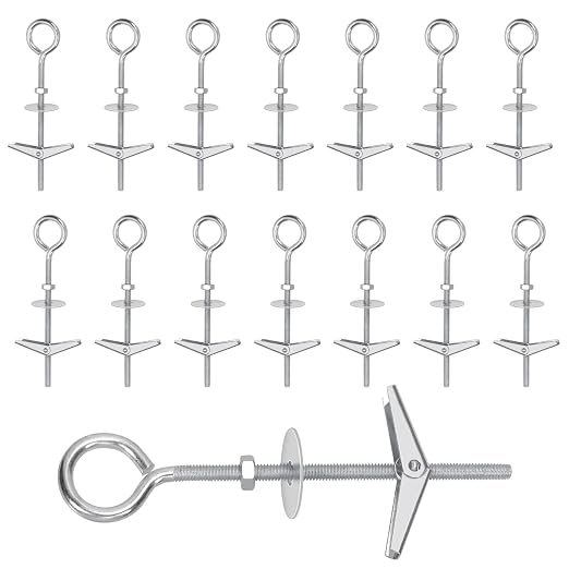 Swpeet 15 Set M4×75mm Eye Bolt Toggle Bolts and Wing Nut Kit by Swpeet