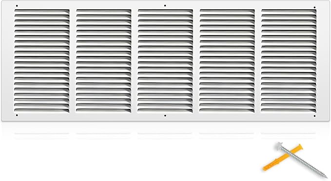 Fancat 30x10 Steel Return Air Grille, HVAC Vent Cover, 0.7cm Overall Depth by SmarterAirBetterLiving