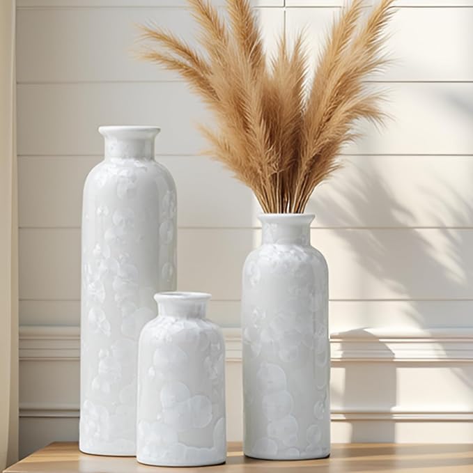 Modern Ceramic Vase Set of 3, Decorative Bottles - Image 2