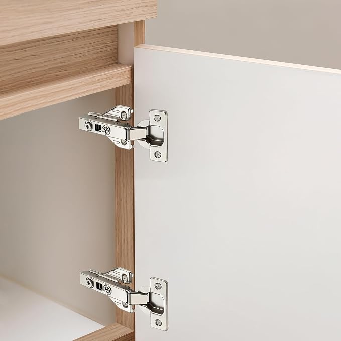Ravinte Full Overlay Cabinet Door Hinges, 105 Degree, 4 Packs 2 Pair | Satin - Image 7