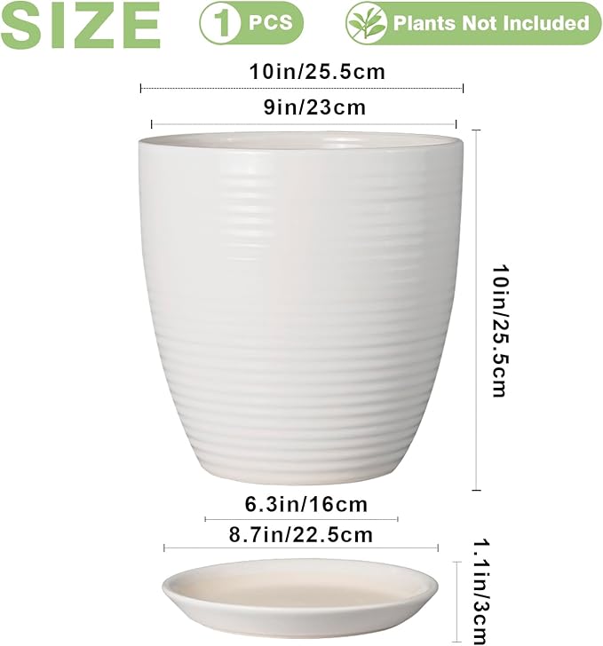 10 Inch Ceramic Planter Pot - Image 3