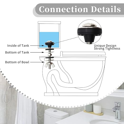 Universal Toilet Tank to Bowl Bolts Kit, Heavy Duty Toilet Bolts, Waterproof - Image 2
