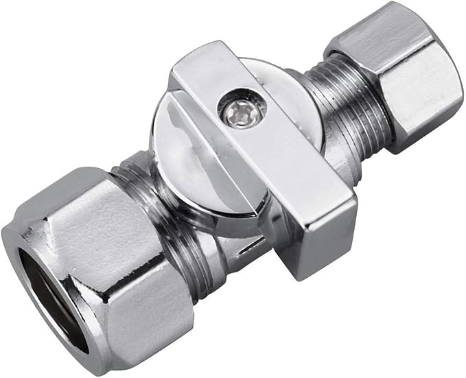 2 Pack Chrome Brass 5/8" OD Comp x 3/8 Inch OD Compression Quarter Turn Water - Image 5