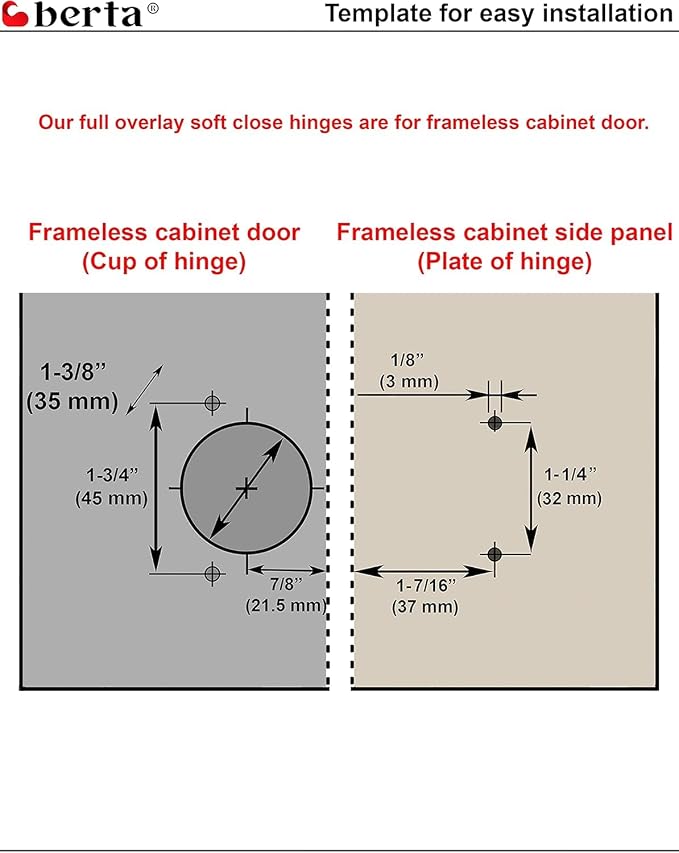 2-Pack Full Overlay Frameless Soft-Close European Hinges - Image 8