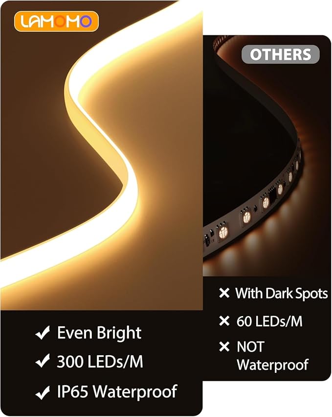 Lamomo COB LED Strip Lights Pro, 32.8Ft Warm White Dimmable Self-Adhesive Led - Image 9