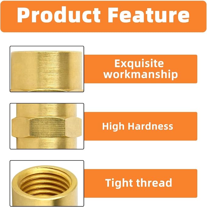 GASHER 8PCS 1/2 Inch NPT Brass Pipe Fitting, Female and Male Thread Mini Ball - Image 3