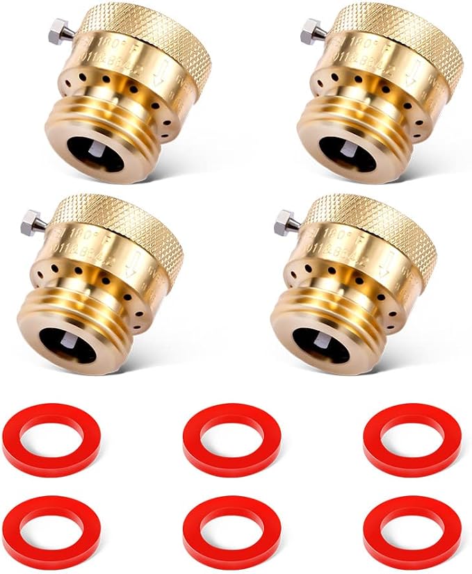 4 Pack Brass 3/4" Inch GHT Hose Bibb Backflow Preventer Vacuum Breaker | by LitOrange