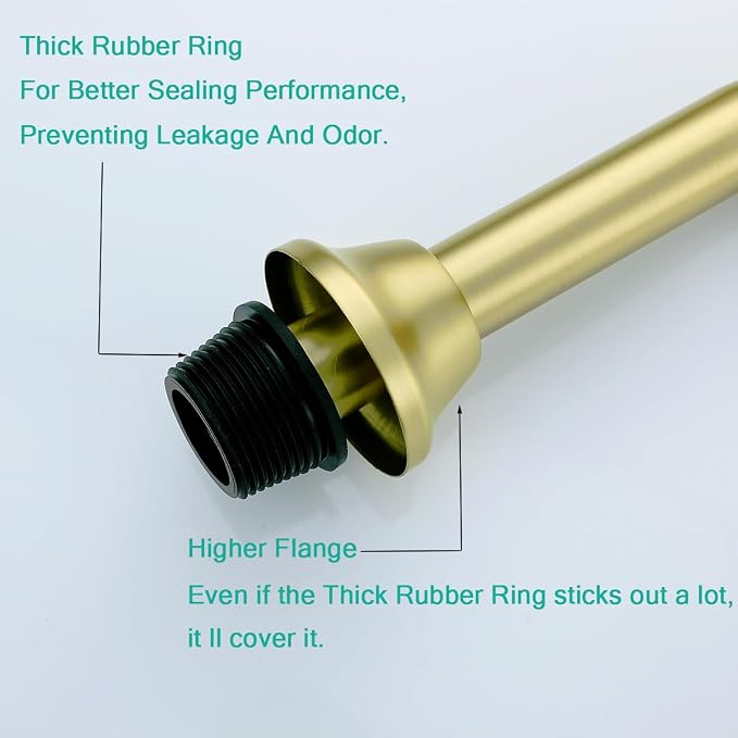 Brass P Trap with Pop Up Drain Stopper, U-Shape 1 1/4 Slip Joint Extension Tub - Image 7