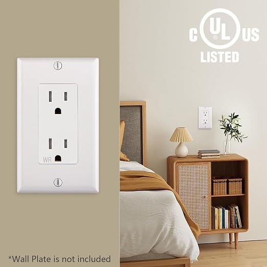10-Pack 15A Contractor Weather & Tamper Outlet WR TR White Kit | Contractor - Image 7