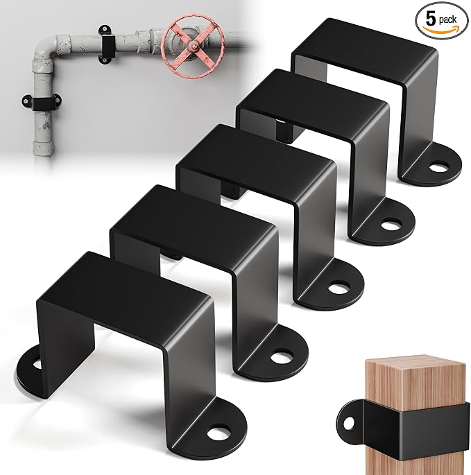 5 Pack 1.5 x 1.5 Inch Square Tube Strap Clamps, U Brackets by ManproposesGoddisposes